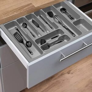 Adjustable Abs Cutlery Tray - Grey - 600 Mm
