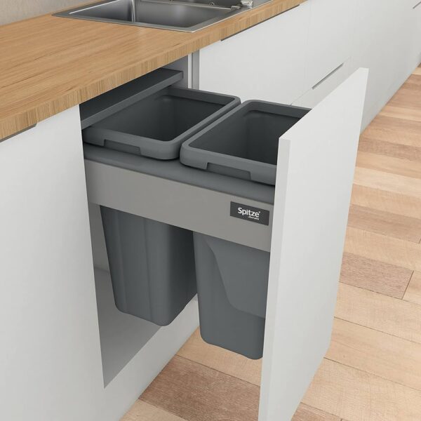 Pullout Dustbin For 400Mm Cabinet - Gy