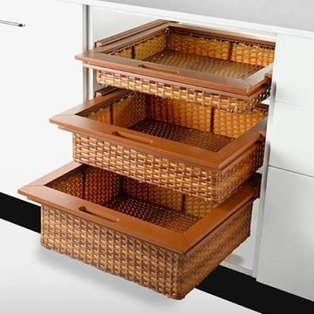 Pe Wicker Basket (Beech Wood & Pvc) 600 -562*135